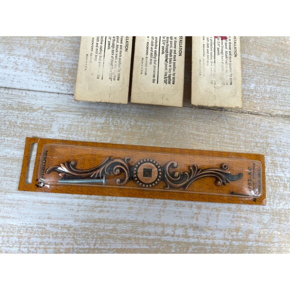 Lot of 4 VTG  Amerock Provincial Antique Copper Cabinet Backplate T-702-AC NOS - Picture 7 of 7